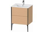 Duravit XViu Waschtisch-Unterschrank XV44810B212 61 x 59,4 x 48 cm, eiche gebürstet, 2 Auszüge, stehend, schwarz matt