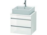 Duravit DuraStyle Waschtisch-Unterschrank DS530502218 60 x 47,8 cm, weiß hochglanz/weiß matt, für Konsole, 2 Schubkästen