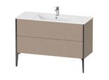 Duravit XViu Waschtisch-Unterschrank XV44840B275 121 x 59,4 x 48 cm, leinen, 2 Auszüge, stehend, schwarz matt