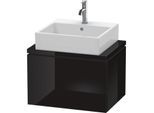 Duravit L-Cube Waschtisch-Unterschrank LC580004040 62 x 47,7 cm, schwarz hochglanz, für Konsole, 1 Auszug