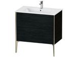 Duravit XViu Waschtisch-Unterschrank XV44820B116 81 x 59,4 x 48 cm, Eiche schwarz, 2 Auszüge, stehend, champagner matt