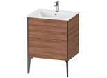 Duravit XViu Waschtisch-Unterschrank XV44810B279 61 x 59,4 x 48 cm, nussbaum natur, 2 Auszüge, stehend, schwarz matt