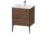 Duravit XViu Waschtisch-Unterschrank XV44810B221 61 x 59,4 x 48 cm, nussbaum dunkel, 2 Auszüge, stehend, schwarz matt