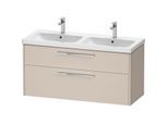 Duravit D-Code Doppel-Waschtischunterschrank DC4674010910000 ,Griff Chrom, Taupe Matt, Wandhängend, Schubkästen 2, 1184x555x460 mm