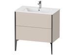 Duravit XViu Waschtisch-Unterschrank XV44820B291 81 x 59,4 x 48 cm, taupe matt, 2 Auszüge, stehend, schwarz matt