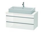 Duravit DuraStyle Waschtisch-Unterschrank DS530902218 100 x 47,8 cm, weiß hochglanz/weiß matt, für Konsole, 2 Schubkästen