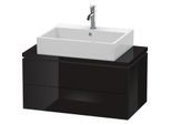 Duravit L-Cube Waschtisch-Unterschrank LC580704040 82 x 47,7 cm, schwarz hochglanz, für Konsole, 2 Schubkästen