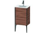 Duravit XViu Waschtisch-Unterschrank XV4068LB279 43x31x59,1cm, 1 Tür, schwarz matt, Tür links, nussbaum natur