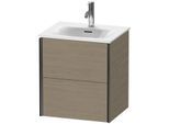 Duravit XViu Waschtisch-Unterschrank XV41310B235 51x42x55,7cm, 2 Schubkästen, schwarz matt, Eiche terra