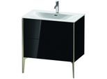 Duravit XViu Waschtisch-Unterschrank XV43020B140 81 x 59,1 x 48 cm, schwarz hochglanz, 2 Auszüge, champagner matt