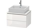 Duravit L-Cube Waschtisch-Unterschrank LC580508585 62 x 47,7 cm, weiß hochglanz, für Konsole, 2 Schubkästen