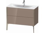 Duravit XViu Waschtisch-Unterschrank XV43030B186 101 x 59,1 x 48 cm, cappucino hochglanz, 2 Auszüge, champagner matt