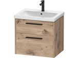 Duravit D-Code Waschtischunterschrank DC46710BD550000 ,Griff Diamantschwarz, Eiche Marmor, Wandhängend, Schubkästen 2, 634x555x460 mm