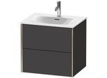 Duravit XViu Waschtisch-Unterschrank XV41320B180 61 x 55,7 x 48 cm, graphit supermatt, 2 Schubkästen, champagner matt
