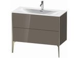 Duravit XViu Waschtisch-Unterschrank XV43030B189 101 x 59,1 x 48 cm, flannel grey hochglanz, 2 Auszüge, champagner matt