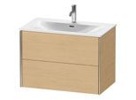 Duravit XViu Waschtisch-Unterschrank XV41340B130 81 x 55,7 x 48 cm, Eiche natur, 2 Schubkästen, champagner matt