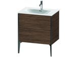 Duravit XViu Waschtisch-Unterschrank XV43010B221 71 x 59,1 x 48 cm, nussbaum dunkel, 2 Auszüge, schwarz matt
