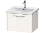 Duravit D-Code Waschtischunterschrank DC4665010220000 Griff Chrom, Weiß Hochglanz, Wandhängend, Auszug 1, 584x400x460 mm