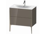 Duravit XViu Waschtisch-Unterschrank XV43020B189 81 x 59,1 x 48 cm, flannel grey hochglanz, 2 Auszüge, champagner matt