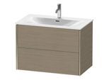 Duravit XViu Waschtisch-Unterschrank XV41340B135 81 x 55,7 x 48 cm, Eiche terra, 2 Schubkästen, champagner matt