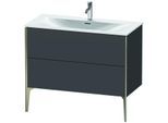 Duravit XViu Waschtisch-Unterschrank XV43030B149 101 x 59,1 x 48 cm, graphit matt, 2 Auszüge, champagner matt