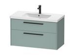 Duravit D-Code Waschtischunterschrank DC46730BDHG0000 ,Griff Diamantschwarz, Fjordgrün Matt, Wandhängend, Schubkästen 2, 984x555x460 mm
