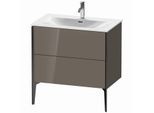 Duravit XViu Waschtisch-Unterschrank XV43020B289 81 x 59,1 x 48 cm, flannel grey hochglanz, 2 Auszüge, schwarz matt
