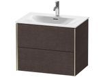 Duravit XViu Waschtisch-Unterschrank XV41330B172 71 x 55,7 x 48 cm, eiche dunkel gebürstet, 2 Schubkästen, champagner matt