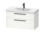 Duravit D-Code Waschtischunterschrank DC46730BD180000 ,Griff Diamantschwarz, Weiß Matt, Wandhängend, Schubkästen 2, 984x555x460 mm
