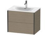 Duravit XViu Waschtisch-Unterschrank XV41330B235 71 x 55,7 x 48 cm, Eiche terra, 2 Schubkästen, schwarz matt