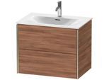 Duravit XViu Waschtisch-Unterschrank XV41330B179 71 x 55,7 x 48 cm, nussbaum natur, 2 Schubkästen, champagner matt