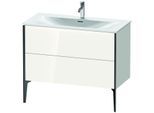Duravit XViu Waschtisch-Unterschrank XV43030B285 101 x 59,1 x 48 cm, weiß hochglanz, 2 Auszüge, schwarz matt