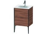 Duravit XViu Waschtisch-Unterschrank XV40690B279 51x42x59,1cm, 2 Auszüge, schwarz matt, nussbaum natur