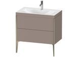 Duravit XViu Waschtisch-Unterschrank XV4710OB143C 80x48cm, 2 Auszüge, 1 Hahnloch, champagner matt, Rahmen C, basalt matt