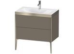 Duravit XViu Waschtisch-Unterschrank XV4710OB190P 80x48cm, 2 Auszüge, 1 Hahnloch, champagner matt, Rahmen P, flannel grey seidenmatt