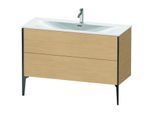 Duravit XViu Waschtisch-Unterschrank XV43040B230 121 x 59,1 x 48 cm, Eiche natur, 2 Auszüge, schwarz matt