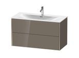 Duravit XViu Waschtisch-Unterschrank XV41350B189 101 x 55,7 x 48 cm, flannel grey hochglanz, 2 Schubkästen, champagner matt