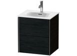 Duravit XViu Waschtisch-Unterschrank XV41310B216 51x42x55,7cm, 2 Schubkästen, schwarz matt, Eiche schwarz