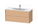 Duravit XViu Waschtisch-Unterschrank XV41360B112 121 x 55,7 x 48 cm, eiche gebürstet, 2 Schubkästen, champagner matt