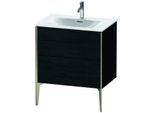 Duravit XViu Waschtisch-Unterschrank XV43010B116 71 x 59,1 x 48 cm, Eiche schwarz, 2 Auszüge, champagner matt