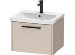 Duravit D-Code Waschtischunterschrank DC46650BD910000 Griff Diamantschwarz, Taupe Matt, Wandhängend, Auszug 1, 584x400x460 mm
