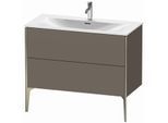 Duravit XViu Waschtisch-Unterschrank XV43030B190 101 x 59,1 x 48 cm, flannel grey seidenmatt, 2 Auszüge, champagner matt
