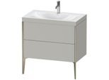 Duravit XViu Waschtisch-Unterschrank XV4710OB107C 80x48cm, 2 Auszüge, 1 Hahnloch, champagner matt, Rahmen C, betongrau matt