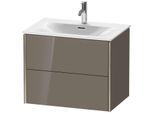 Duravit XViu Waschtisch-Unterschrank XV41330B189 71 x 55,7 x 48 cm, flannel grey hochglanz, 2 Schubkästen, champagner matt