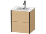 Duravit XViu Waschtisch-Unterschrank XV41310B230 51x42x55,7cm, 2 Schubkästen, schwarz matt, Eiche natur