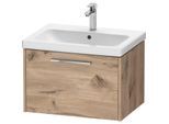 Duravit D-Code Waschtischunterschrank DC4666010550000 Griff Chrom, Eiche Marmor, Wandhängend, Auszug 1, 634x400x460 mm