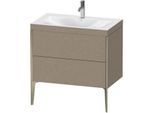 Duravit XViu Waschtisch-Unterschrank XV4710OB111C 80x48cm, 2 Auszüge, 1 Hahnloch, champagner matt, Rahmen C, eiche kaschmir