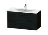 Duravit XViu Waschtisch-Unterschrank XV41350B216 101 x 55,7 x 48 cm, Eiche schwarz, 2 Schubkästen, schwarz matt
