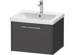 Duravit D-Code Waschtischunterschrank DC4665010490000 Griff Chrom, Graphit Matt, Wandhängend, Auszug 1, 584x400x460 mm
