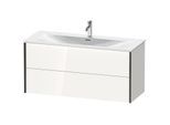 Duravit XViu Waschtisch-Unterschrank XV41360B285 121 x 55,7 x 48 cm, weiß hochglanz, 2 Schubkästen, schwarz matt